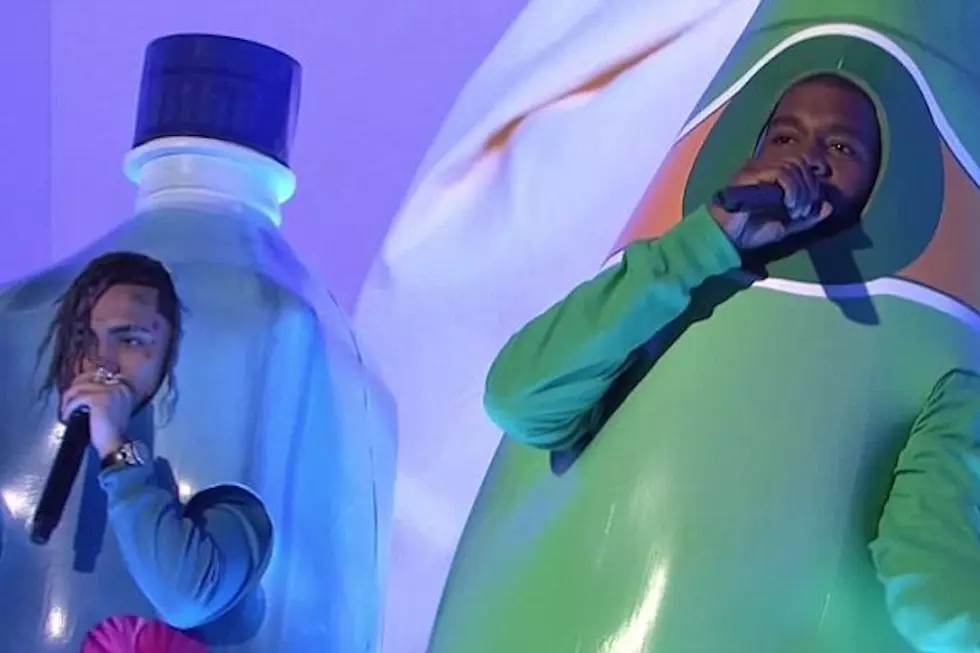 Kanye West Performs as Bottled Perrier, Gives Pro-Trump Rant 
