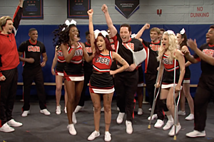 Halsey Shows Off Her Cheerleading Moves in &#8216;SNL&#8217; Skit and Performs: Watch