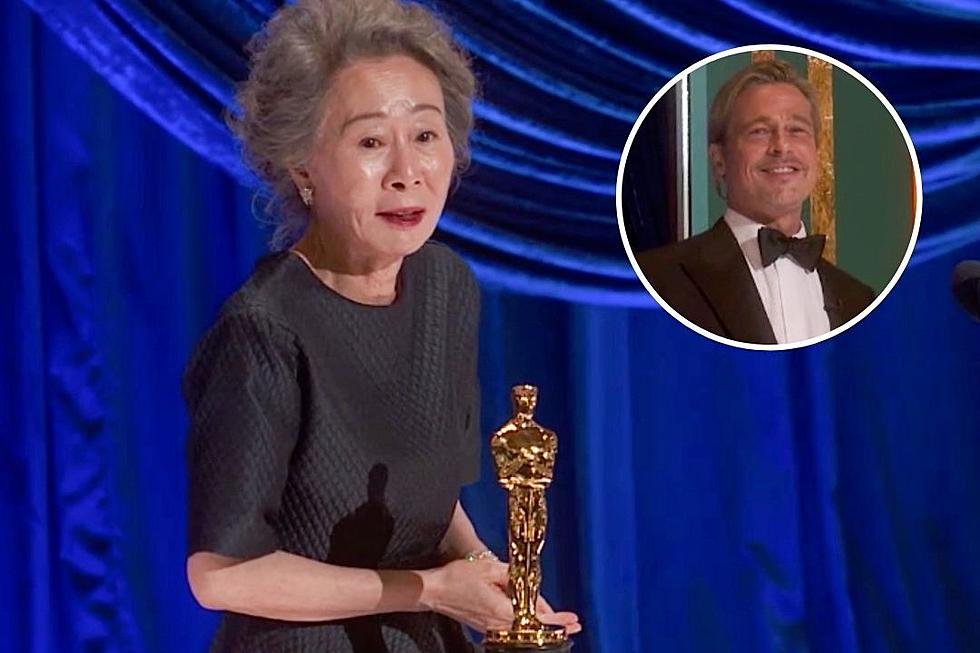 &#8216;Minari&#8217; Star Youn Yuh-jung &#8216;Finally&#8217; Meets Brad Pitt On Stage at the Oscars