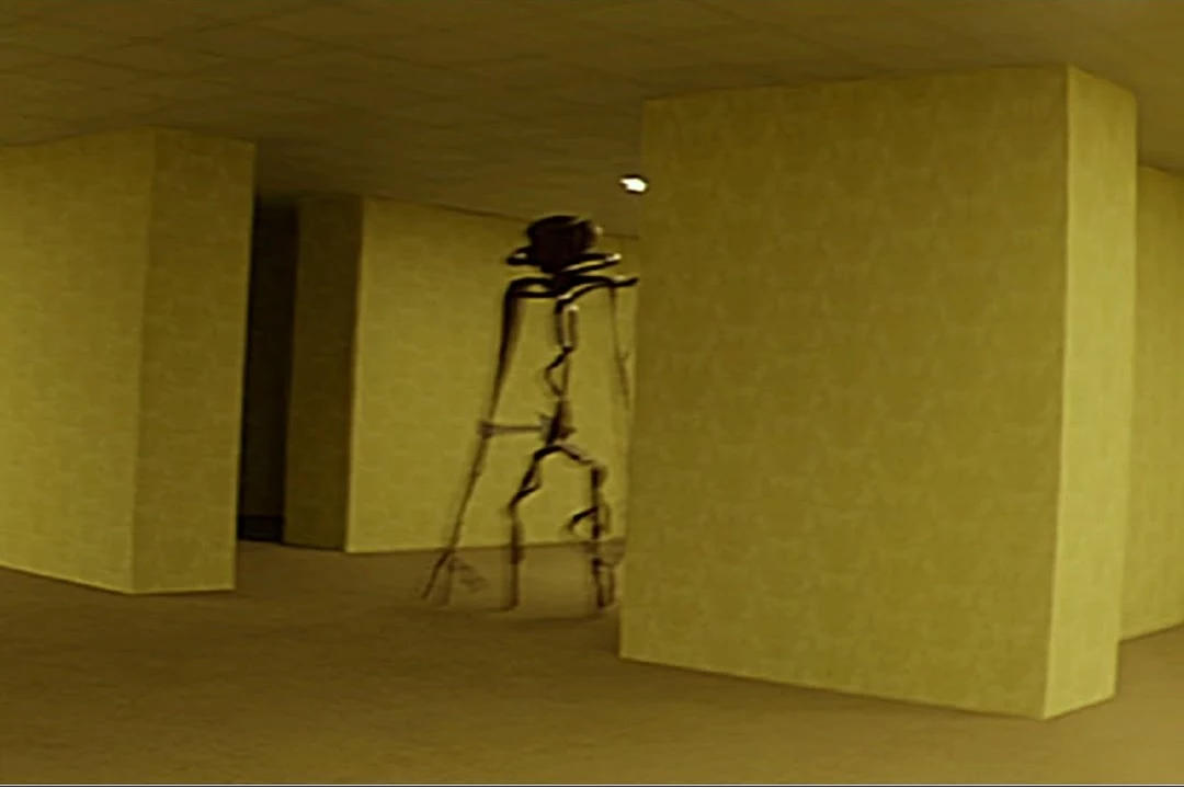 realistic photograph of the backrooms level Nostalgi