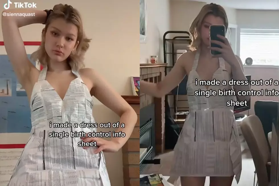 Woman on TikTok Makes a Dress Out of a Birth Control Info Sheet