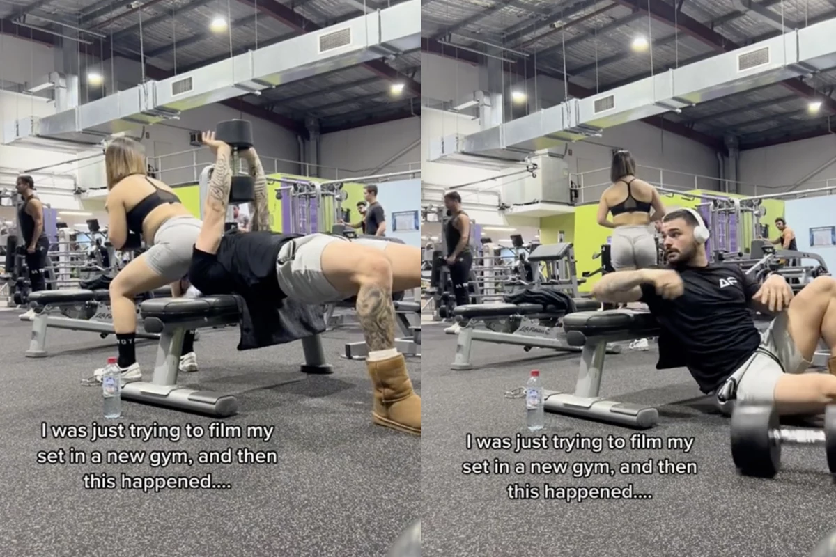 Woman Sits on Man's Face in Chaotic Viral Workout Video WATCH