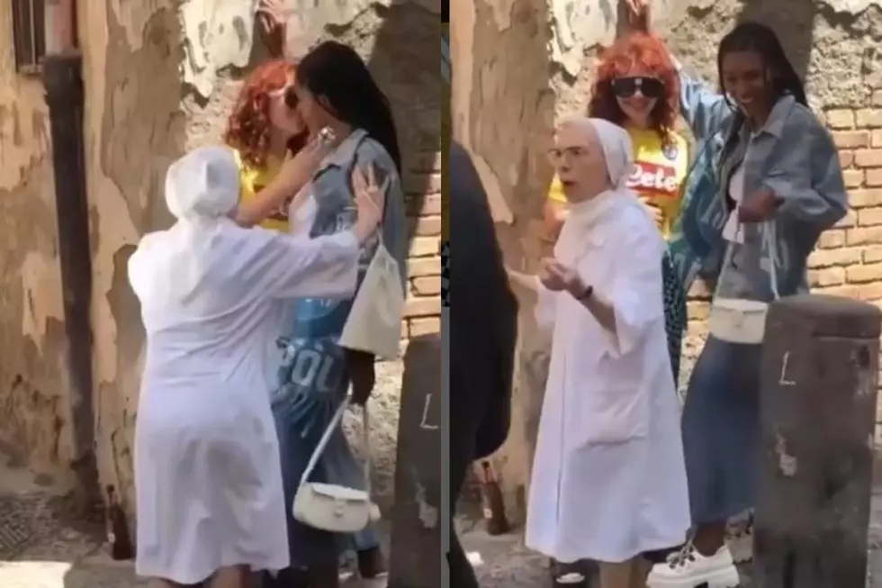 Shouting Italian Nun Assaults Two Women Kissing During Magazine Photo Shoot