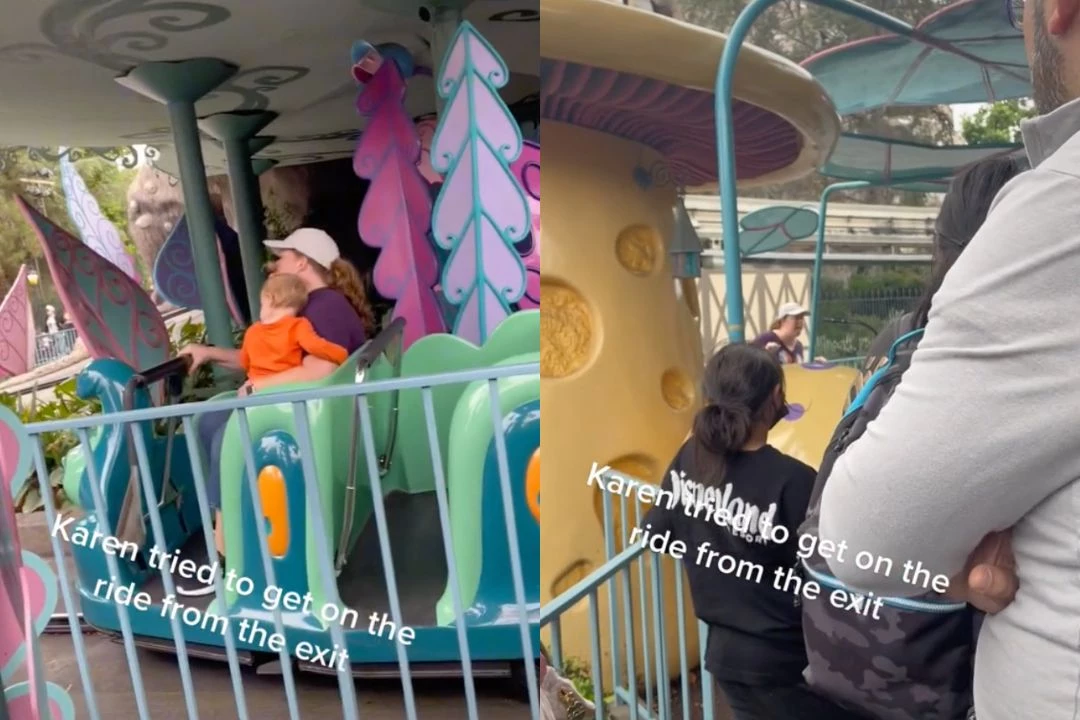 Disneyland Karen Allegedly Tries to Board Ride From Exit photo