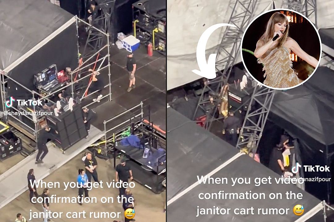 Taylor Swift Hides in Cleaning Cart to Get to Stage WATCH picture