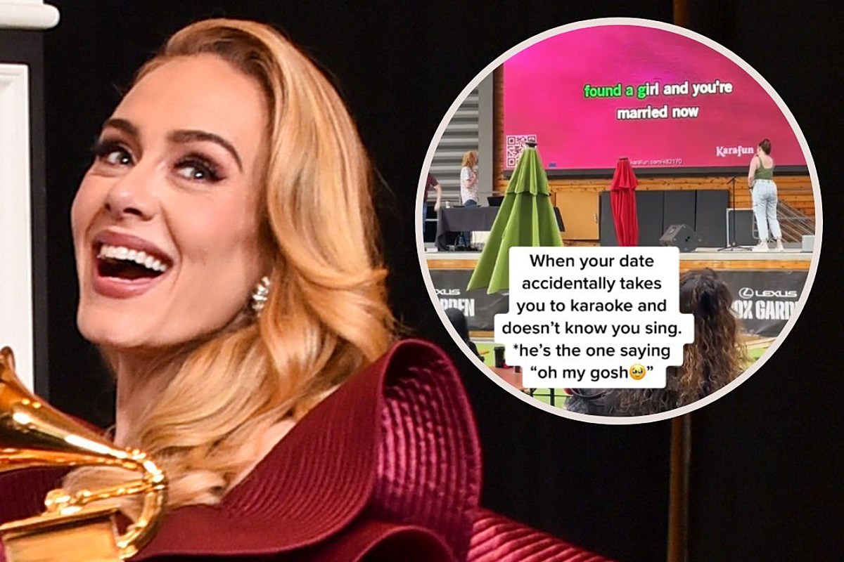 Žena na svém prvním rande s bezchybnou Adele na Karaoke