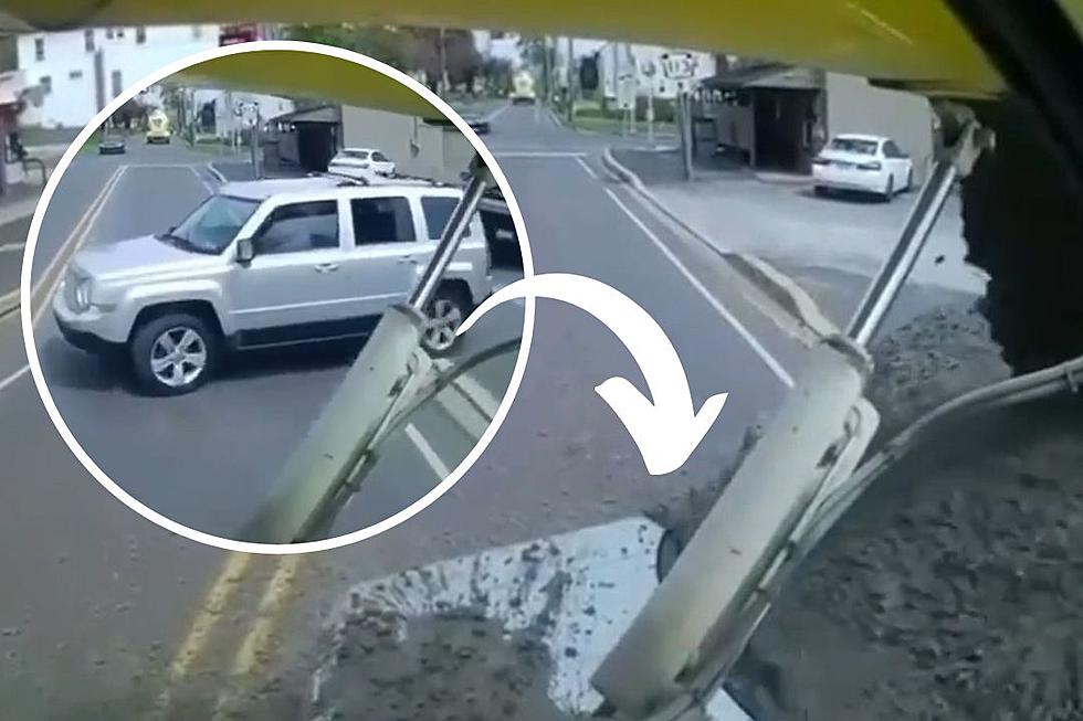 Car Hit by Instant Karma After Cutting Off Concrete Truck While Driving: WATCH
