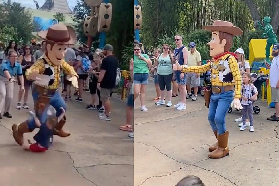 Unattended Child Trips Woody During Disney World Parade