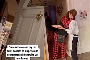 Family Goes Viral for Surprising Grandparents With a Sleepover...