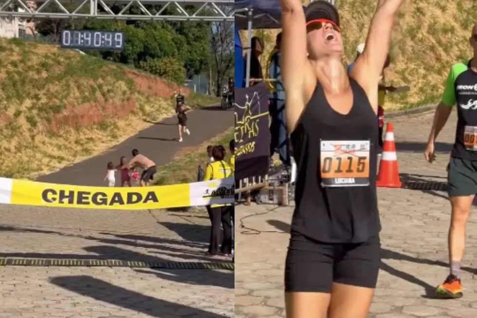 Man Nearly Ruins Wife’s Marathon Win by Pushing Her Kids to Her Before the Finish Line