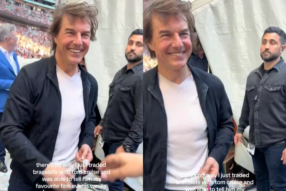 Tom Cruise All Smiles as He Trades Friendship Bracelets With Swifties at Eras Tour