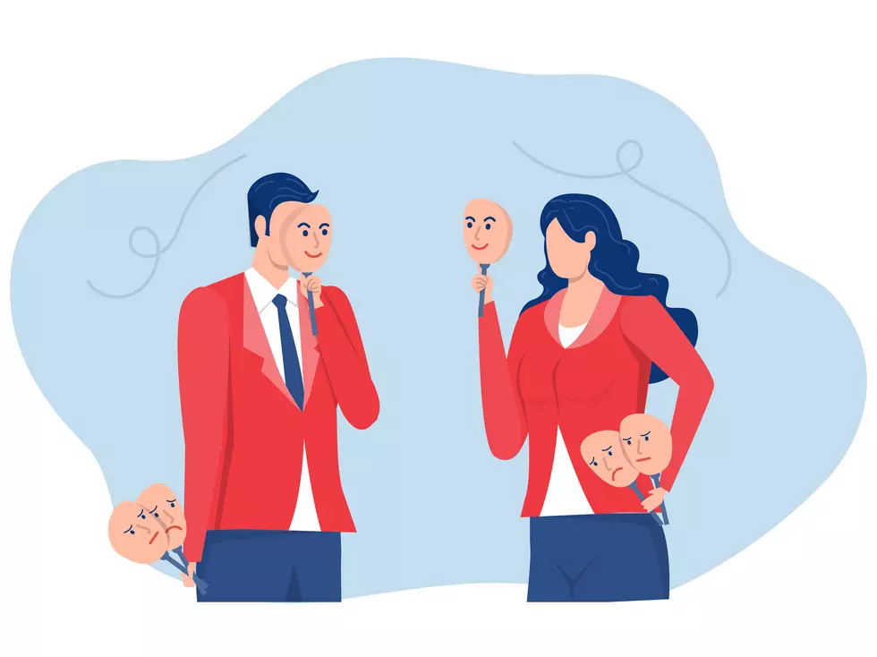 Social Masks With Fake emotion,Male and Female Characters Hiding Faces Behind Social Masks With Fake Positive or Indifferent Emotions vector