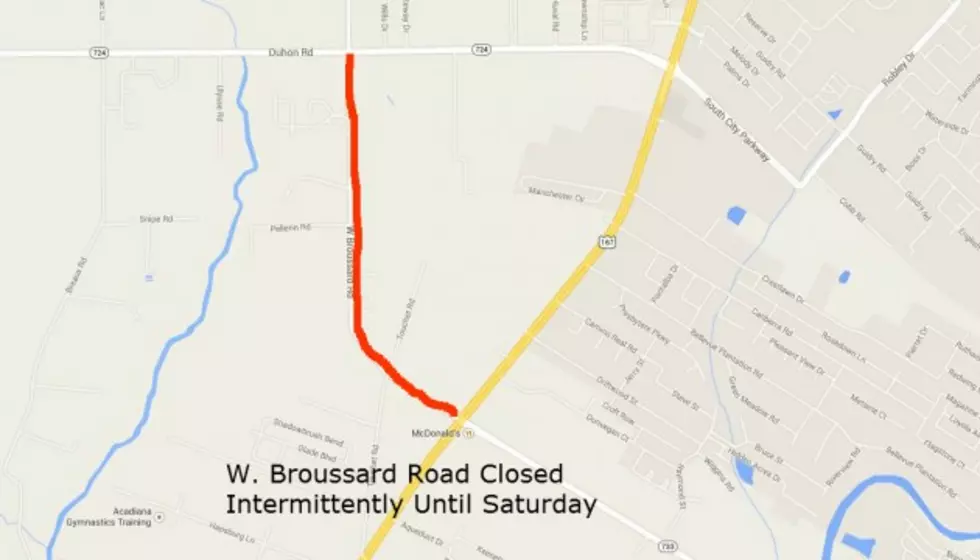 W Broussard Road To Be Closed For Repairs