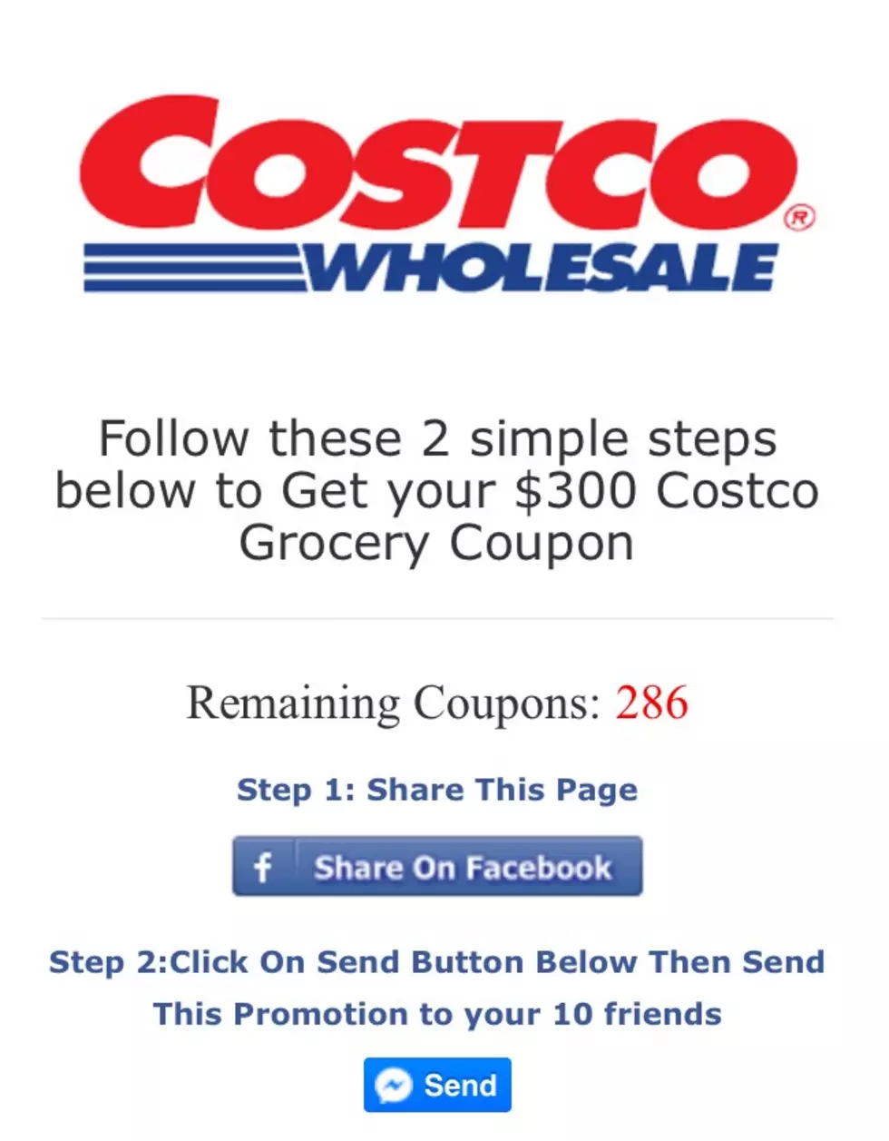 Costco Is NOT Giving Away $300 Grocery Coupons