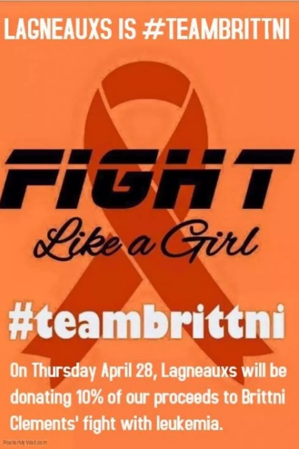 #teambrittni Fundraiser At Lagneaux’s This Thursday