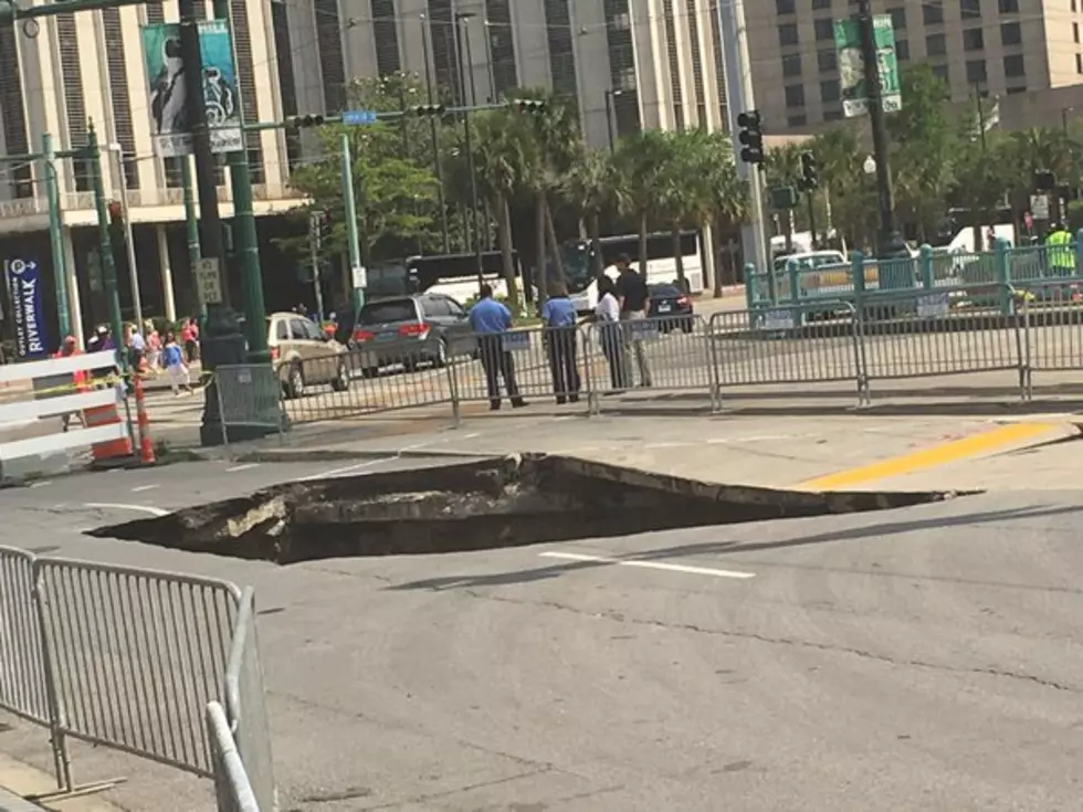 A Portion Of Canal Street Collapses Into Tunnel In New Orleans French Quarter