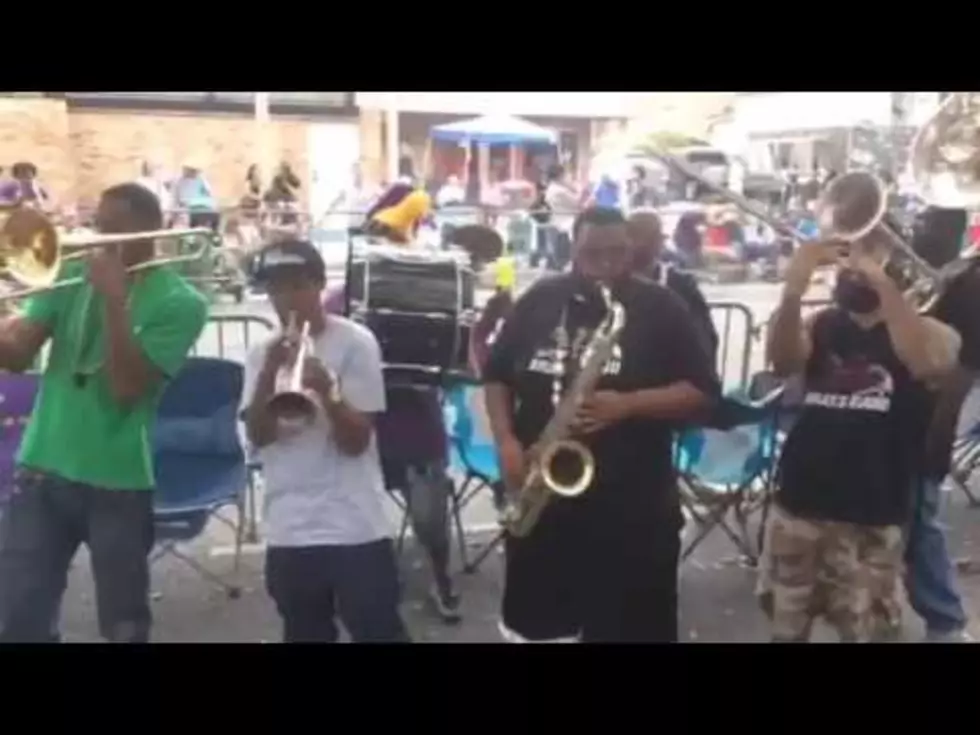 Soul Express Brass Band Plays For Mardi Gras Crowd