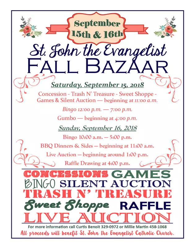 St. John The Evangelist Annual Fall Bazaar This Weekend