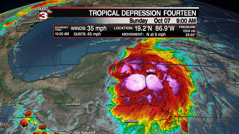 Tropical Depression Moving toward Gulf Of Mexico