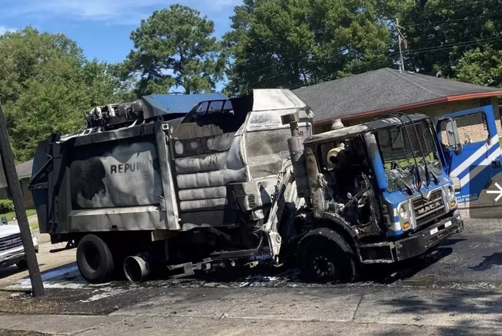 Baton Rouge Garbage Truck Fire From Hazardous Material [VIDEO]