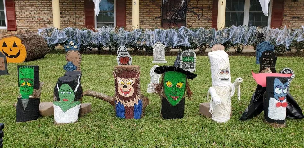 Louisiana Community Uses Storm Debris for Halloween Decorations