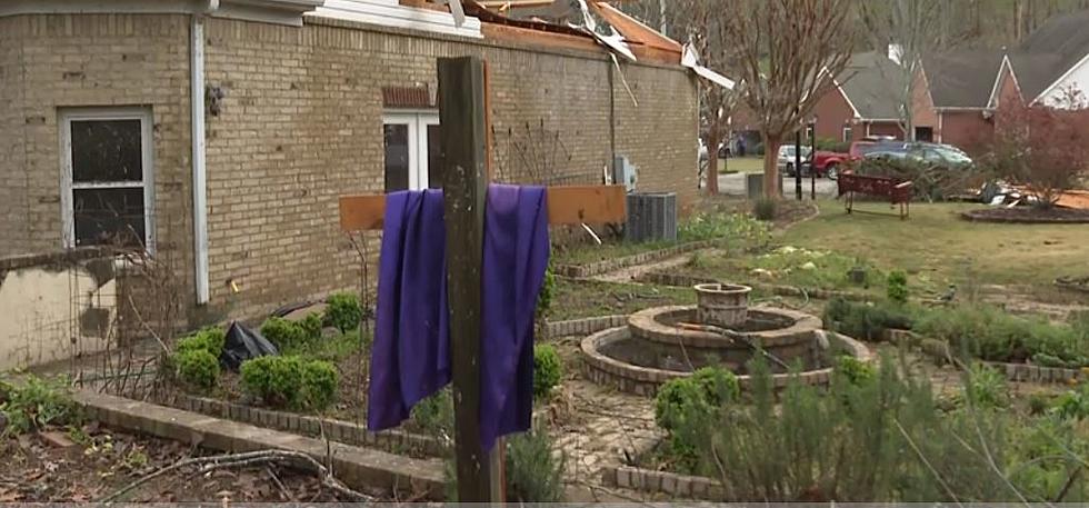 &#8216;It&#8217;s Just God&#8217; Tornado Spares Cross with Scarf