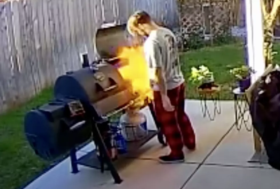 Guy Forgets Propane Running—Watch What Happens When He Uses Brush to Clean Grill