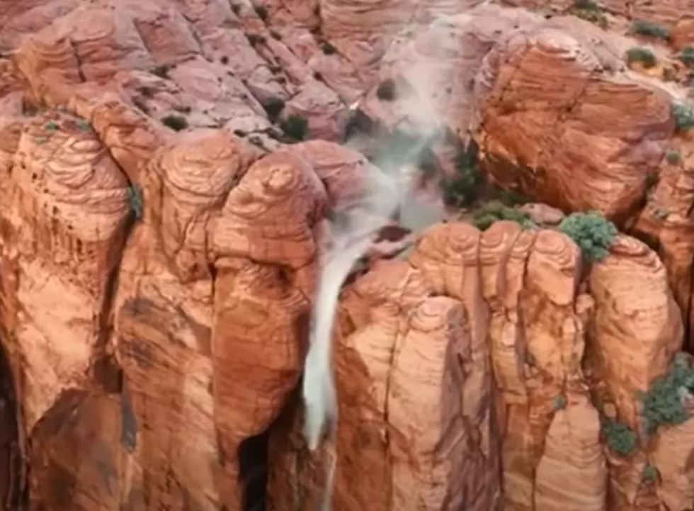 Video Captures Rare 'Reverse Waterfall' in Utah 