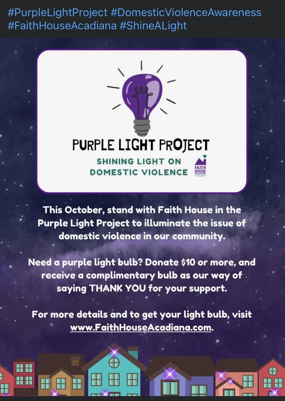 Faith House Purple Light Information 1