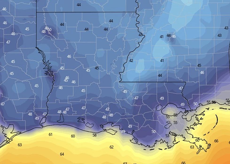 Weather Model Predicts First Strong Cold Front For Much of Louisiana