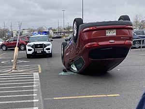 Vehicle Flips Over in Louisiana Walmart Parking Lot