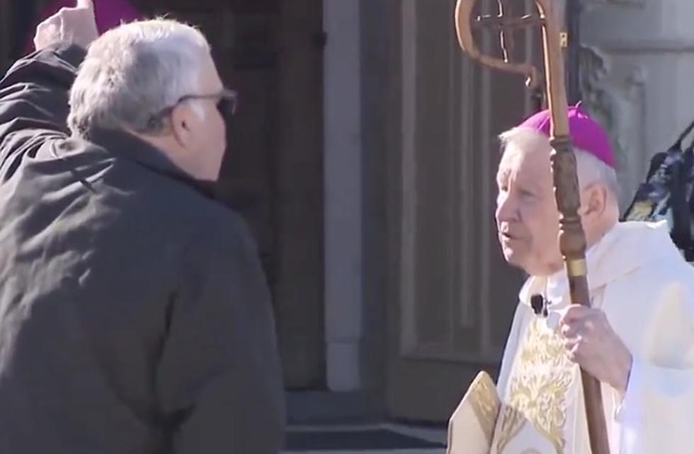 Man Abused by Priest Confronts New Orleans, Louisiana Archbishop Outside Church