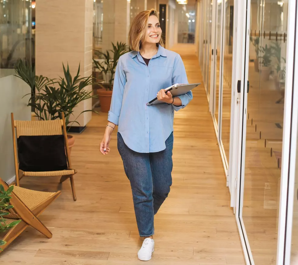 Woman Walking at Work