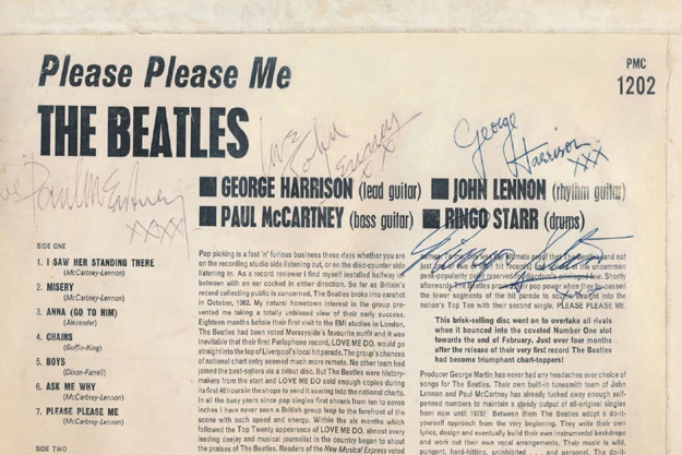 The Beatles Autographed Mono Vinyl 'Please Please Me' Sells For