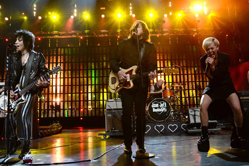 Joan Jett Joined by Dave Grohl and Miley Cyrus for Rock and Roll Hall of Fame Performance