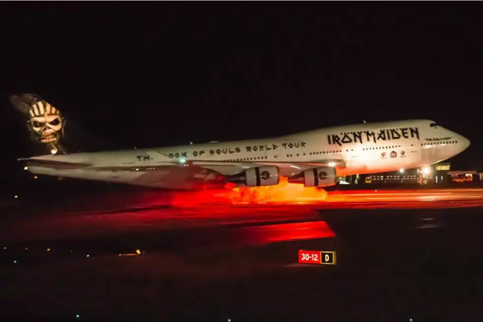 Watch Iron Maiden’s New ‘Ed Force One’ Plane Touch Down in the U.K.
