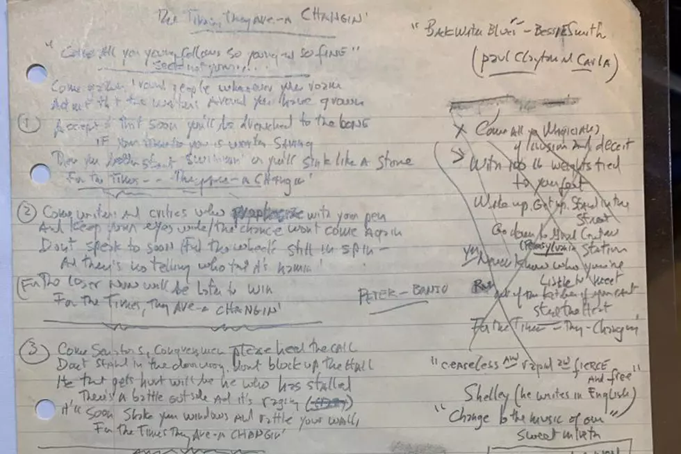 Bob Dylan&#8217;s Handwritten &#8216;Times&#8217; Lyrics on Sale For $2.2 Million
