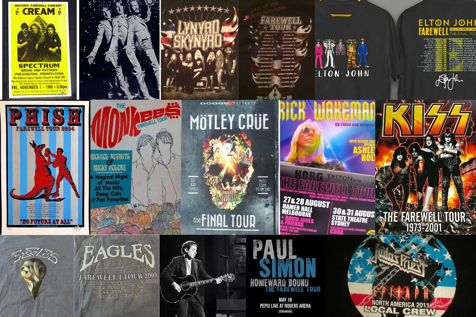 T-Shirts and Posters From 27 Farewell Tours