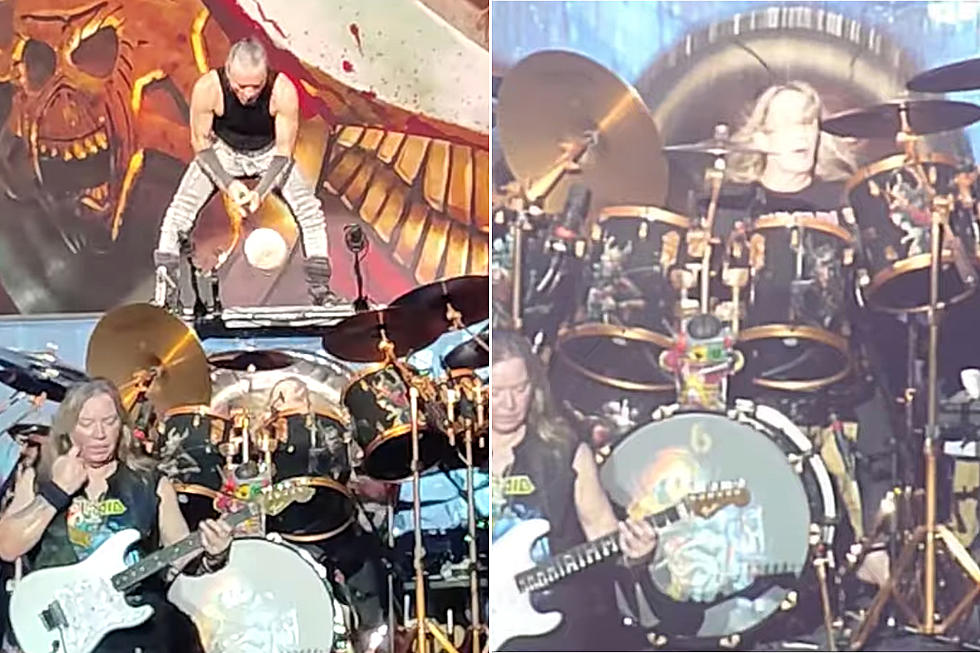 Watch Iron Maiden&#8217;s Nicko McBrain Gets Hit by Falling Gong