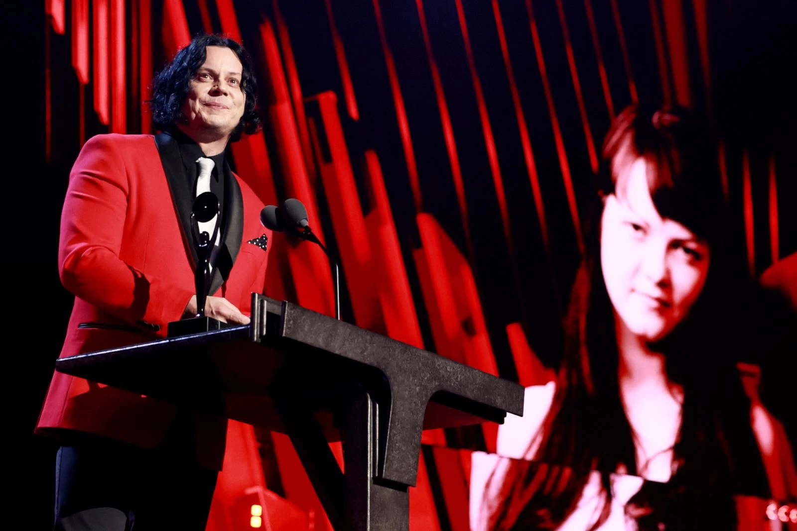 Jack White — Without Meg — Accepts White Stripes Hall Induction