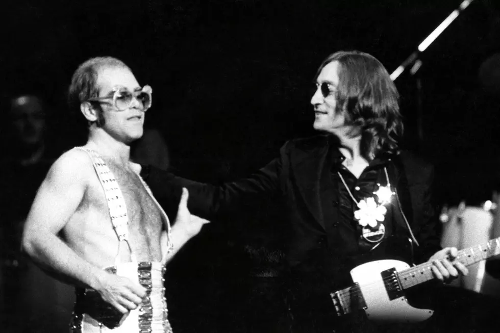 John Lennon scored his first solo No. 1 single during a period where he collaborated with Elton John. (Steve Morley / Redferns, Getty Images)