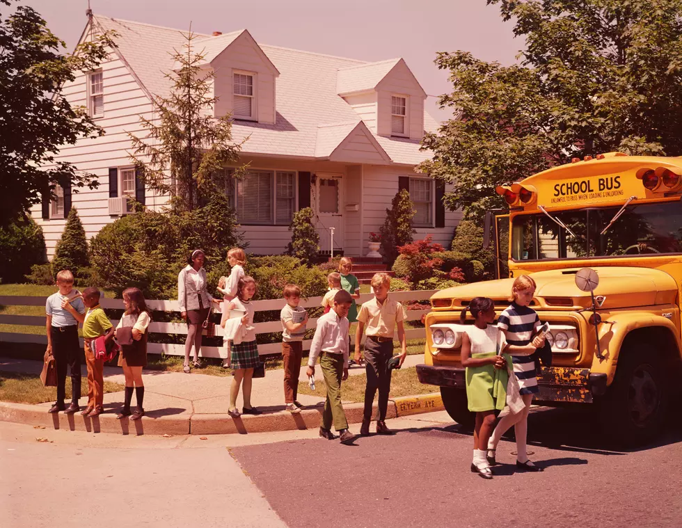 Vibrant hues at the school bus stop. (Getty Images)