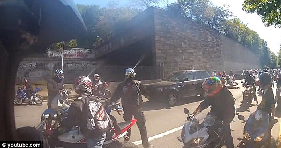 Shocking Video Of SUV Running Over Gang Of Motorcyclists [Video]