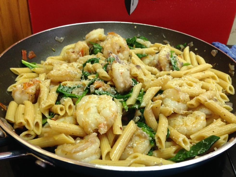 Healthy Pasta – Shrimp Penne with Spinach