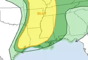 Much Of Louisiana Under Slight Risk Of Severe Weather Today