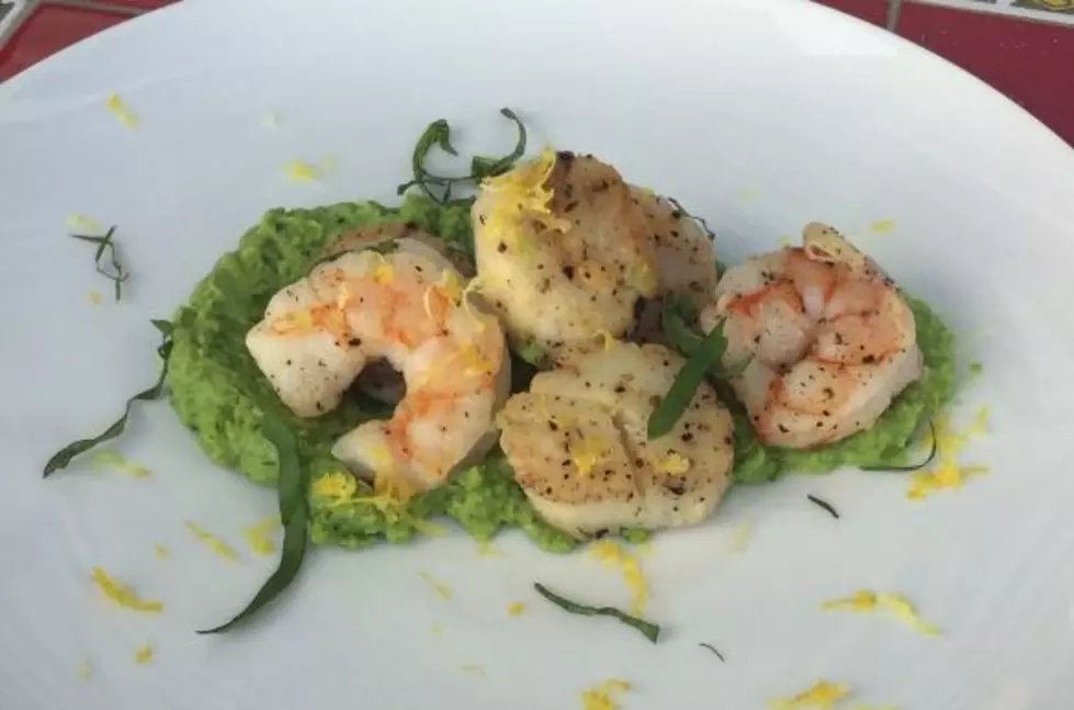 Seared Shrimp And Scallops Over Pea Puree – Foodie Friday