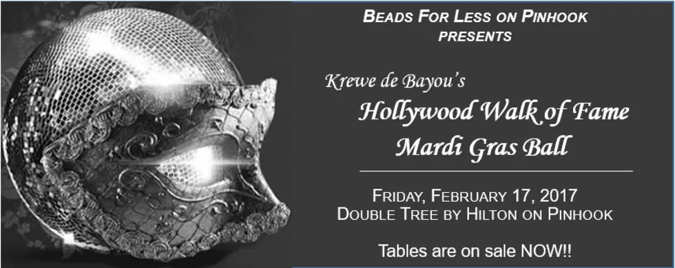 Beads For Less on Pinhook Presents Krewe de Bayou&#8217;s Hollywood Walk of Fame Mardi Gras Ball on February 17