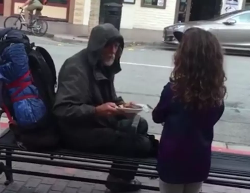 Heartwarming Video Of Little Girl At Restaurant Giving Her Breakfast To Hungry, Homeless Man [Video]