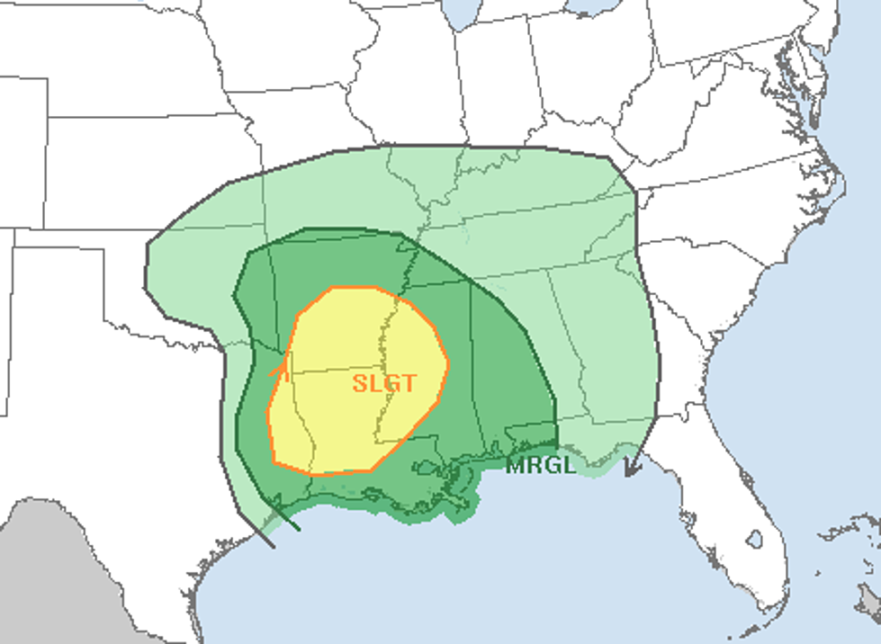 Much Of Louisiana Facing Severe Weather Threat For Thursday