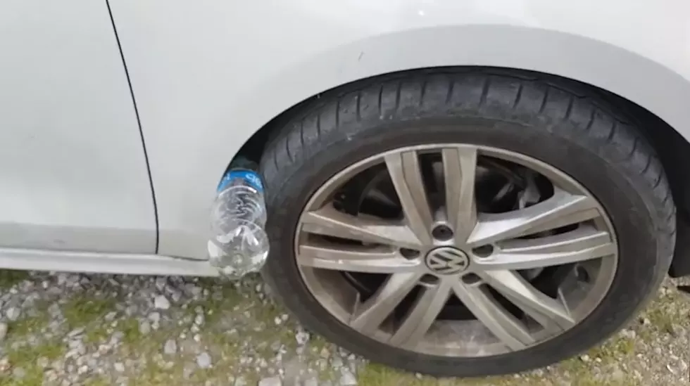 If You See a Plastic Bottle On Your Tire, Be Alert